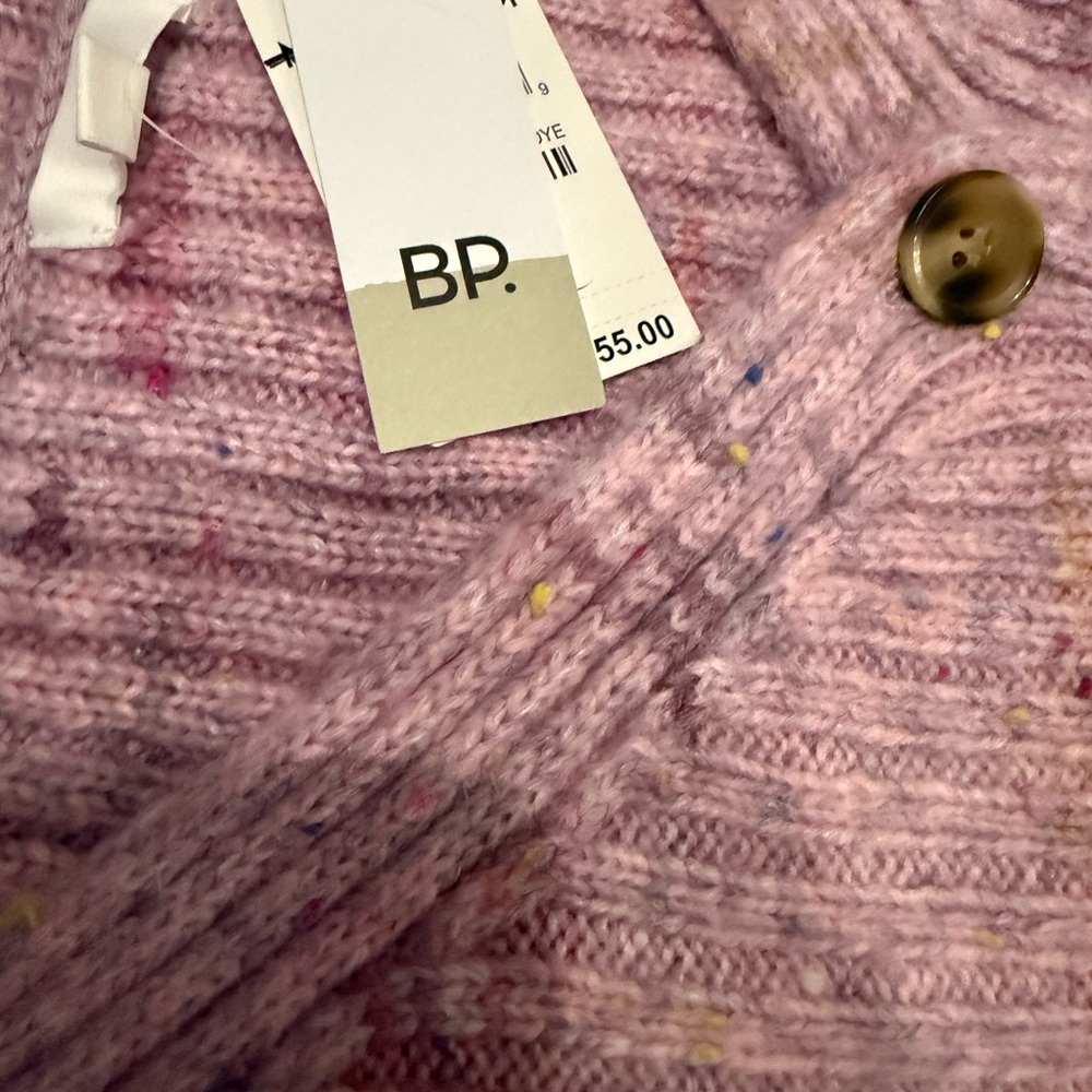 NWT BP Pink Ribbed Button-Up Cardigan - Picture 5 of 5